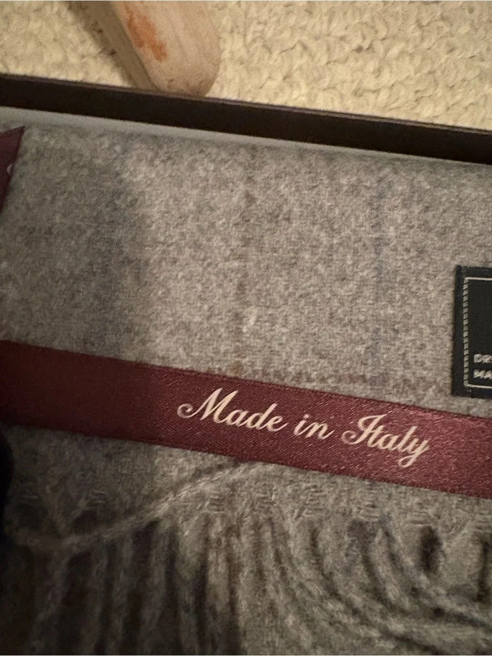 Linea  Emmeti made  in Italy Grey Cashmere-Blend Scarf nwt men’s nwt